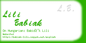 lili babiak business card